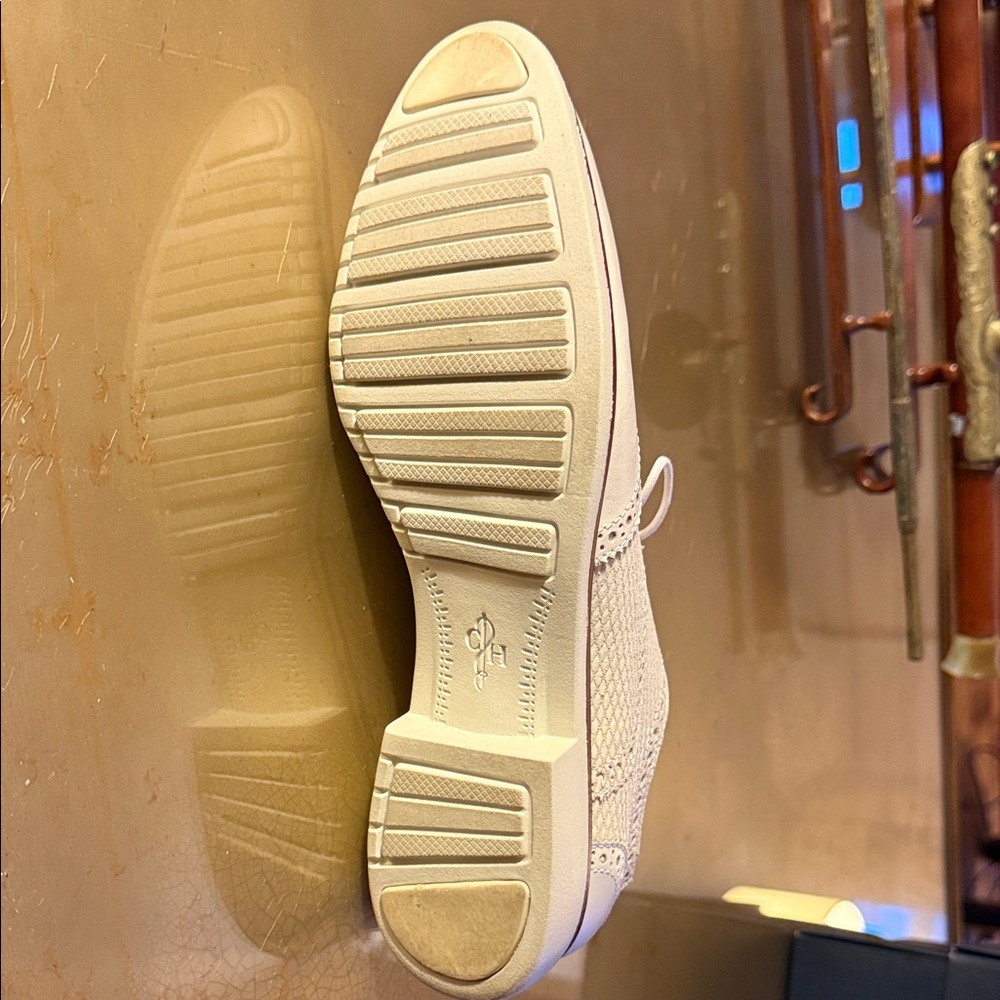 Cole Haan White Woven Leather Wingtip Oxfords - Picture 4 of 5